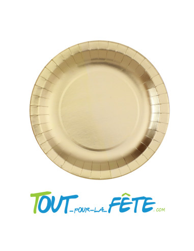 10 assiettes brillantes 26 cm or
