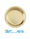 10 assiettes brillantes 26 cm or