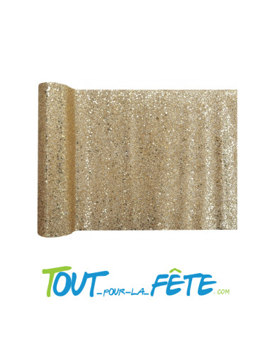 Chemin de table or paillettes 28 cm x 3 m