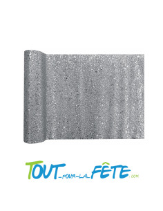 Chemin de table argent paillettes