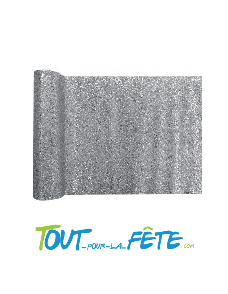 Chemin de table argent paillettes