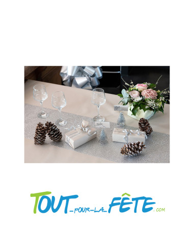 Chemin de table argent paillettes