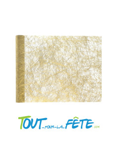 Chemin de table Fanon métallisé or 30 cm x 5 m