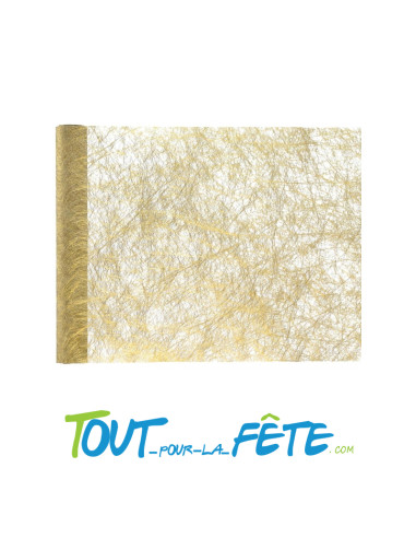 Chemin de table Fanon métallisé or 30 cm x 5 m