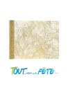 Chemin de table Fanon métallisé or 30 cm x 5 m