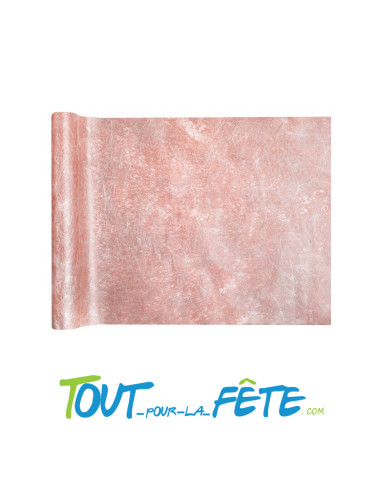 Chemin de table Fanon métallisé rose gold 30 cm x 5 m