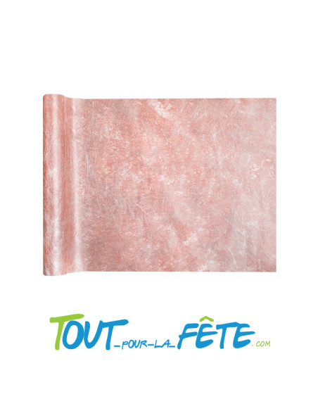 Chemin de table Fanon métallisé rose gold 30 cm x 5 m