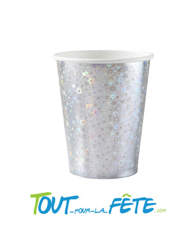 Lot de 10 gobelets étincelants  métallisé en carton 27 cl