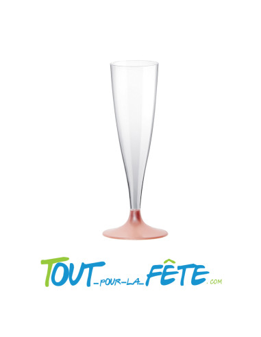 Flute à Champagne Incassable pied Rose 14cl