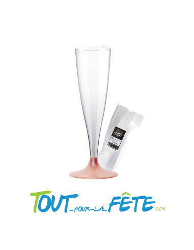 Flute à Champagne Incassable pied Rose 14cl