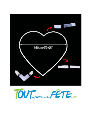 Support ballons 150 cm Cœur décoration