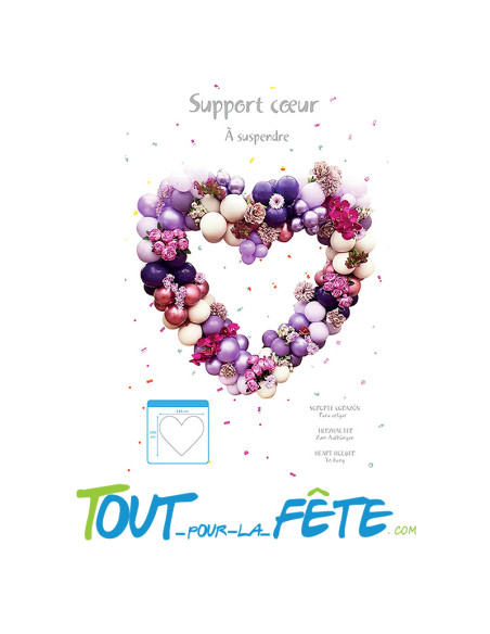 Support ballons 150 cm Cœur décoration