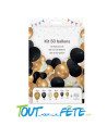 Kit de 50 ballons pour arche or et noir