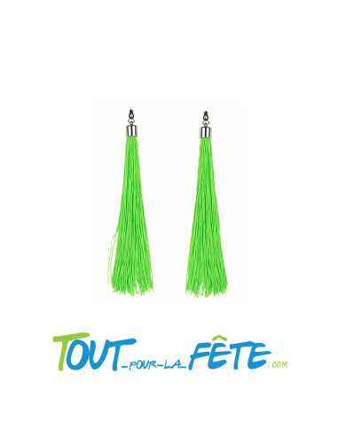Boucles d'oreilles à frange orange néon