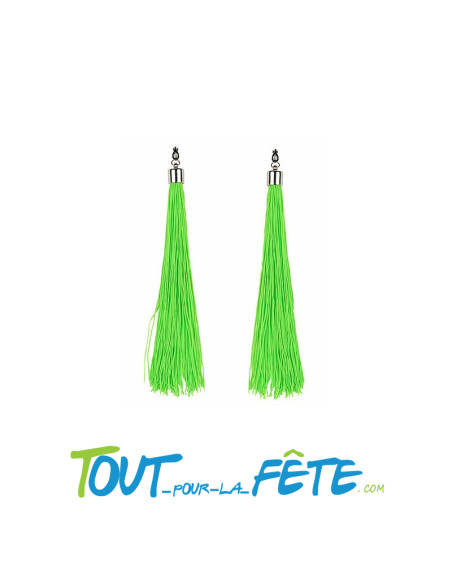 Boucles d'oreilles à frange orange néon