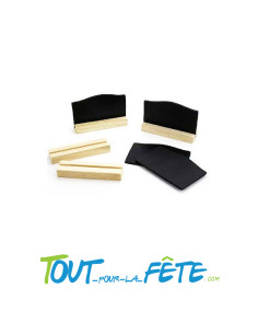 Lot de 4 portes noms ardoise et bois