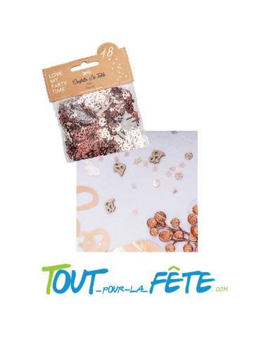 Confettis de table âge papier rose gold