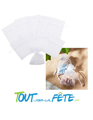10 Pochons Organza Blanc 8x10cm