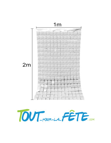 Rideau foil square argent 200 x 100 cm