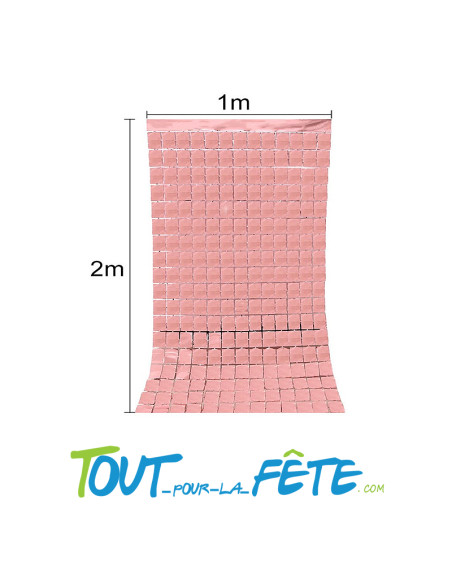 Rideau foil square rose 200 x 100 cm