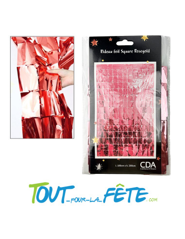 Rideau foil square rose 200 x 100 cm
