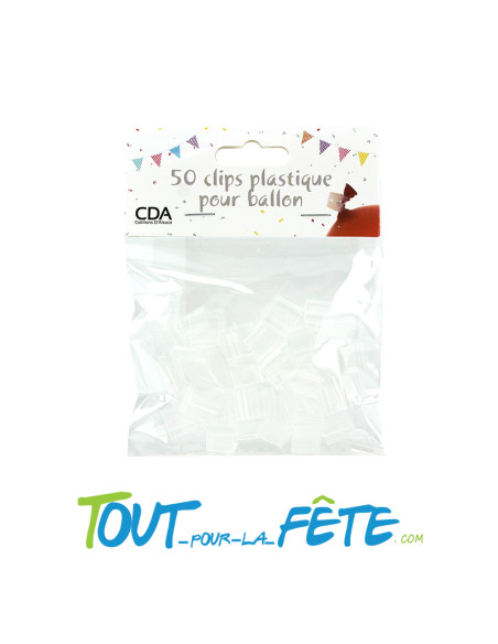 Lot de 50 Clips plastique pour ballons gonflables
