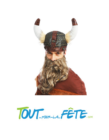 Barbe de Viking avec moustache et deux tresses