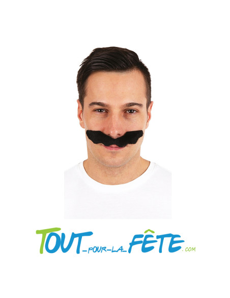 Moustache Mario noire avec adhésif