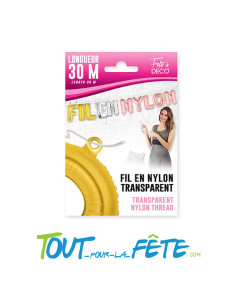 Fil nylon transparent 30 M pour guirlande ballons
