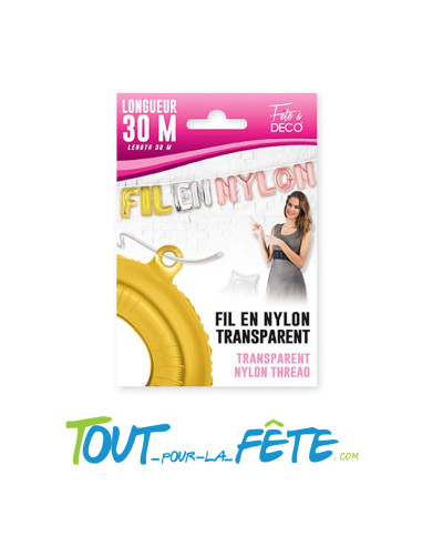 Fil nylon transparent 30 M pour guirlande ballons