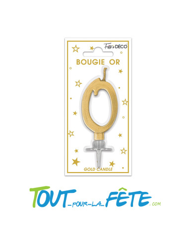 Bougie Métallique chiffre anniversaire or 7 cm...