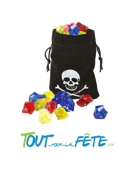 Bourse de pirate avec fausses pierres précieuses