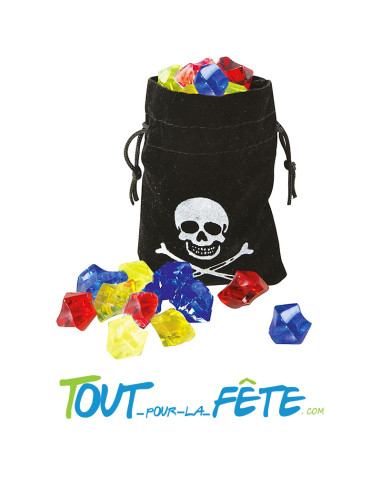 Bourse de pirate avec fausses pierres précieuses