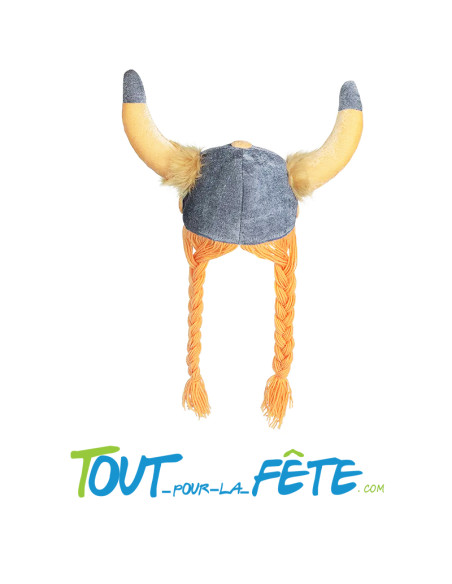 Chapeau Gaulois avec cornes et tresses