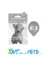 Sachet de 6 ballons métal argent 30 cm vive la retraite