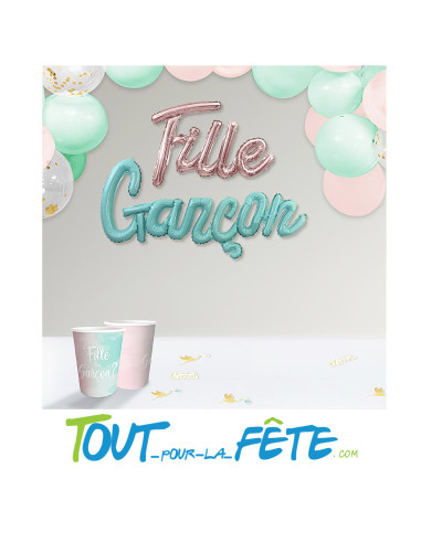 Guirlande ballons Gender Reveal fille garçon 3m