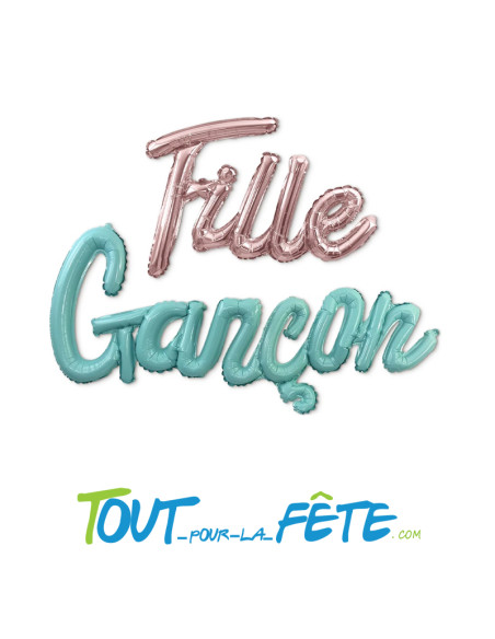 Guirlande ballons Gender Reveal fille garçon 3m