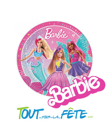 8 assiettes Barbie 23 cm