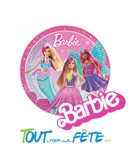 8 assiettes Barbie 23 cm