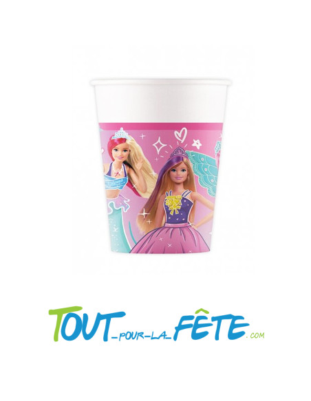 8 gobelets Barbie fantasy