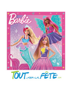 20 serviettes Barbie fantasy 33 cm