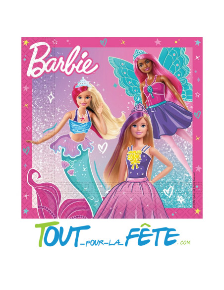 20 serviettes Barbie fantasy 33 cm