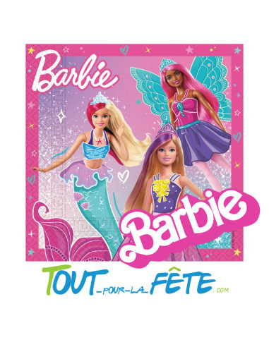 20 serviettes Barbie fantasy 33 cm