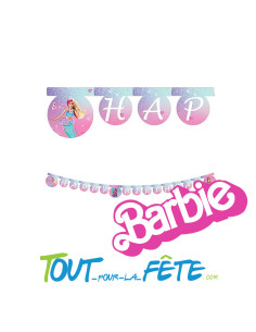 Guirlande Barbie fantasy happy birthday 2 mètres 2