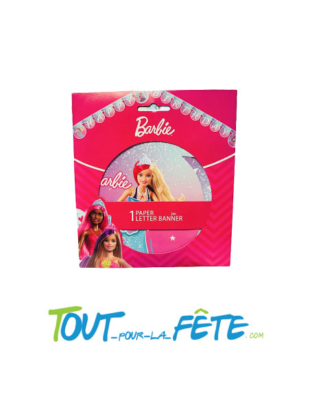 Guirlande Barbie fantasy happy birthday 2 mètres