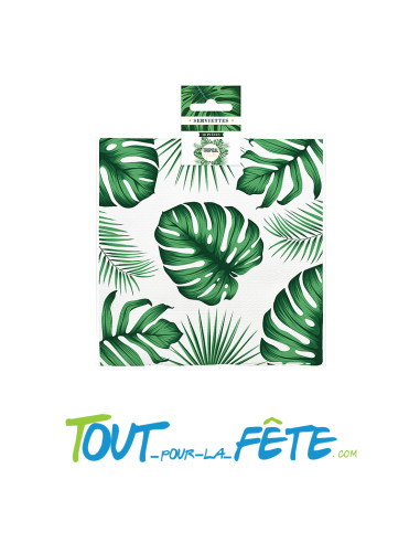 Pack 10 Serviettes Anniv Tropical Party 33 cm