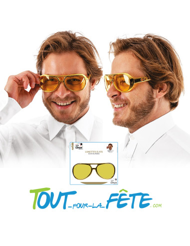 Lunettes Rock'n Roll Elvis™ dorées adulte