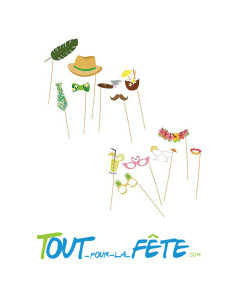 Kit PHOTO BOOTH Tropical 13 pièces