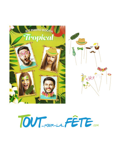 Kit PHOTO BOOTH Tropical 13 pièces