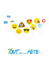 Kit PHOTO BOOTH thème Emojicones smiley 12 pièces